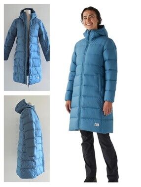 MEC Tremblant Long Down Jacket Puffer Coat In Blue